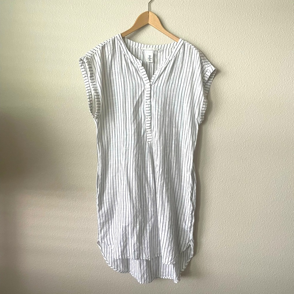 White Linen Dress WITH POCKETS!
